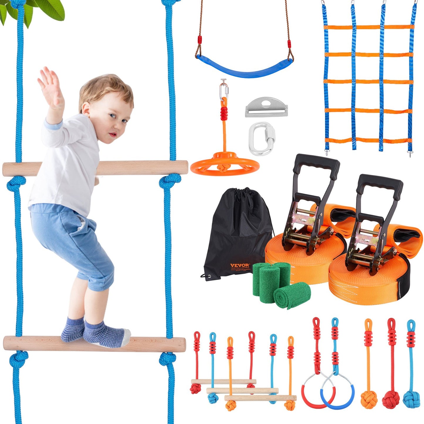 VEVOR Ninja Warrior Obstacle Course for Kids