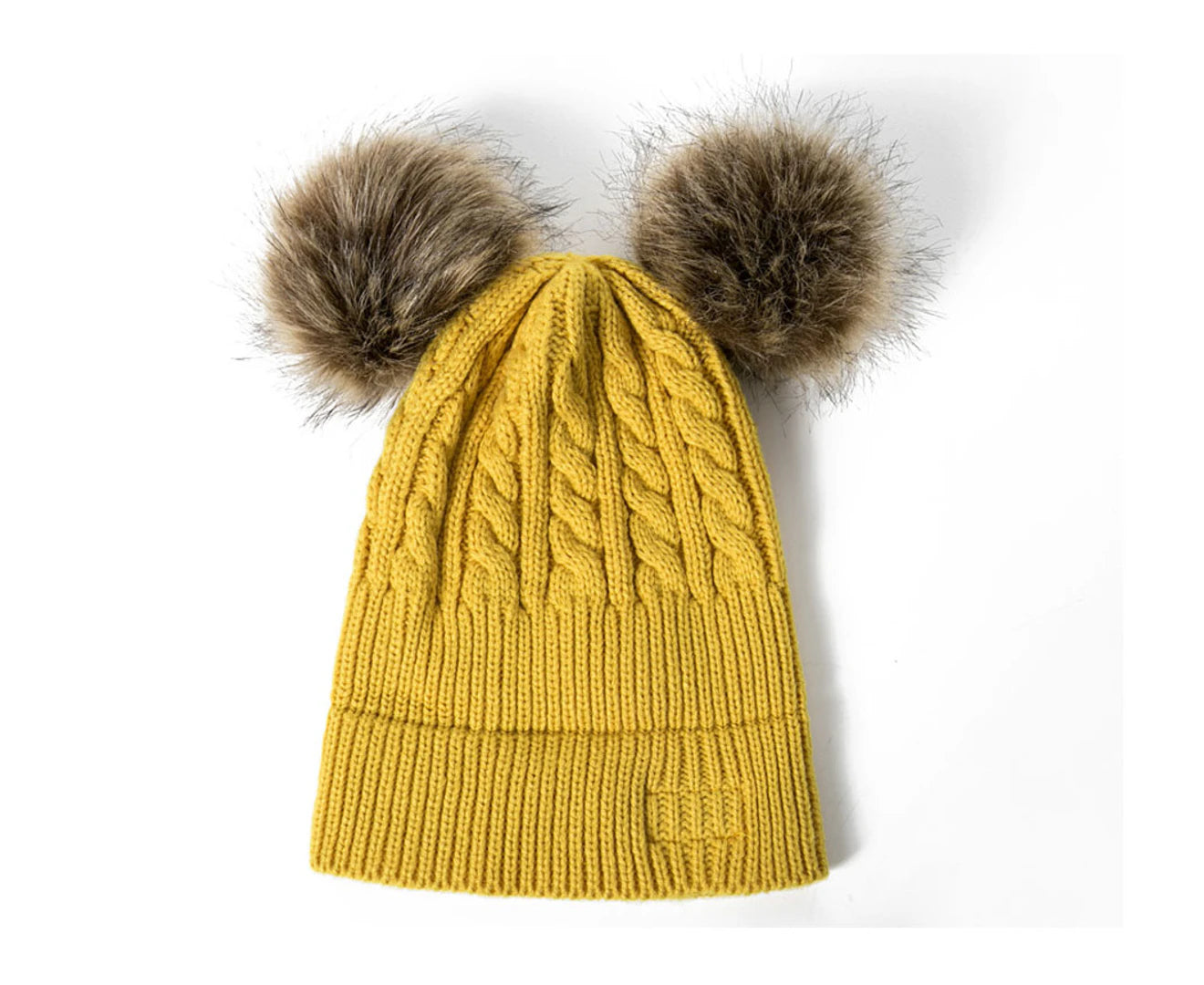 Baby Winter Knit Beanie Hat - Yellow