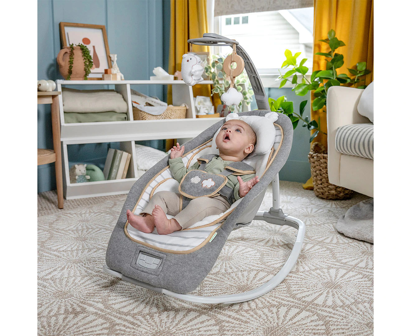 Boutique Rocking Seat/Chair Bouncer for Baby/Newborn Bella Teddy Grey