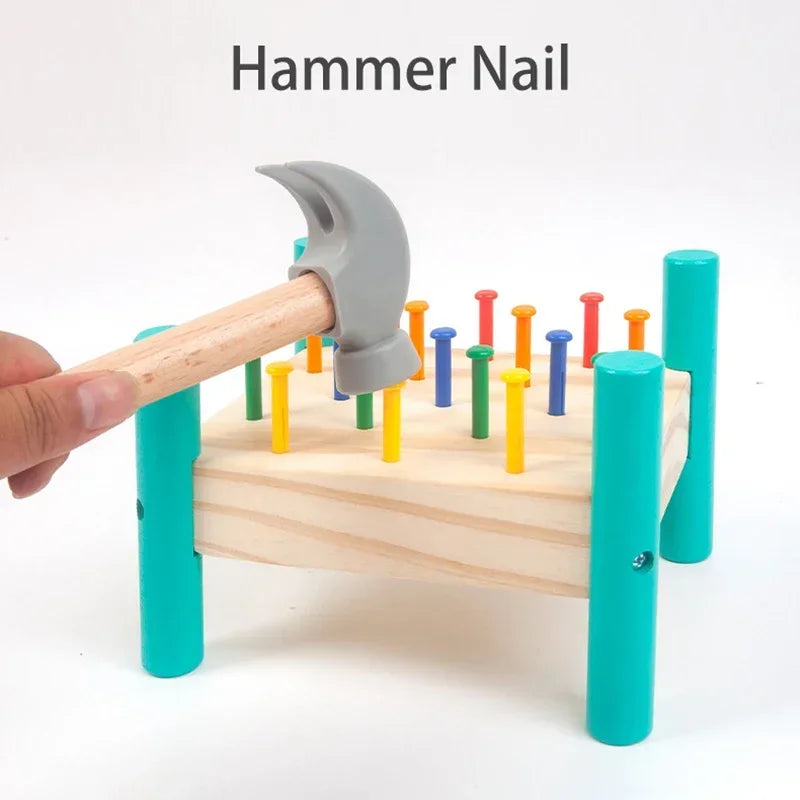 Montessori Wooden Baby Hammer Toy - Early Learning Tool