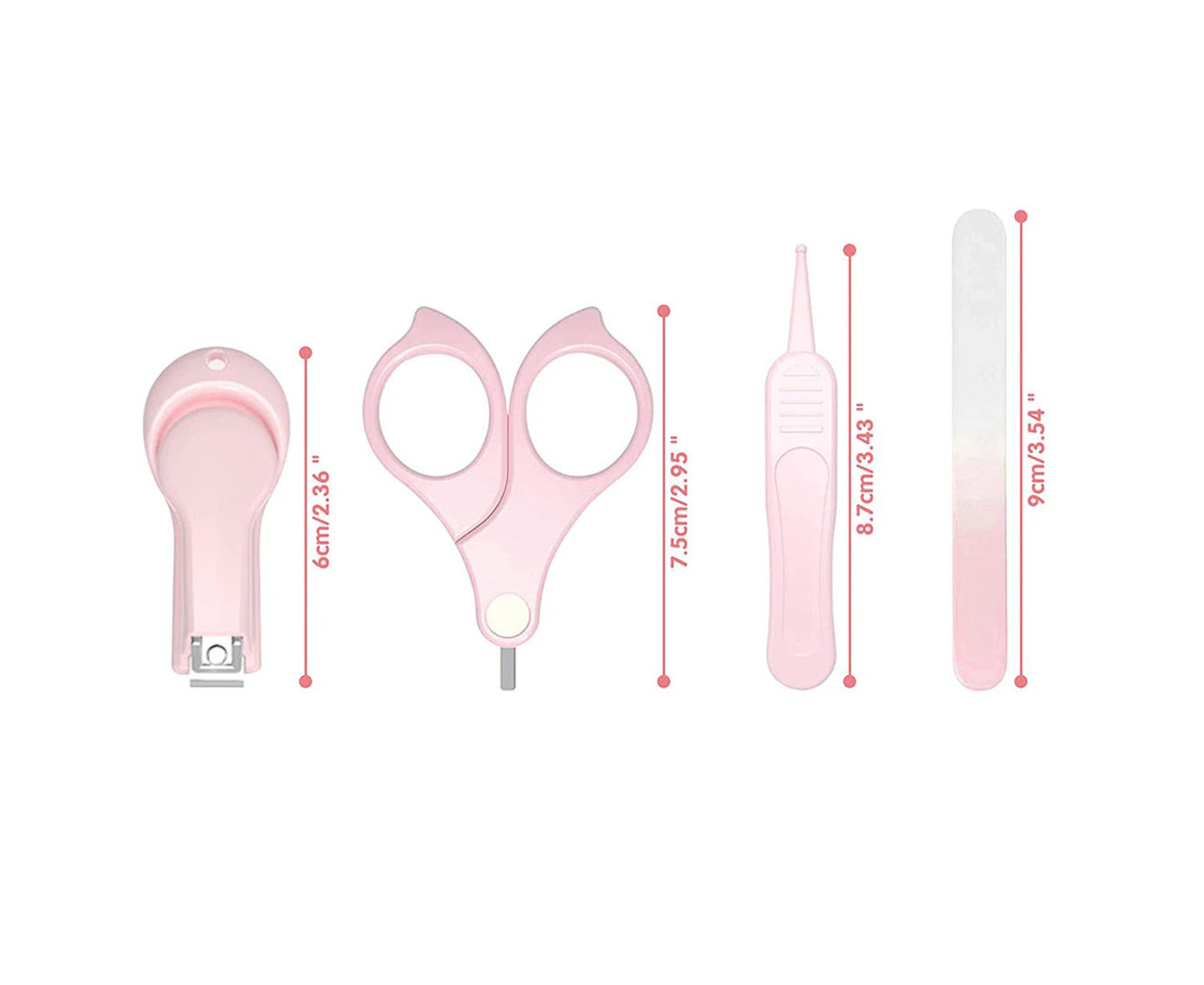 Baby Nail Kit, Baby Manicure Kit and Pedicure Kit with Cute Owl Shape Case. Baby Nail Clipper, Scissor-Light Pink