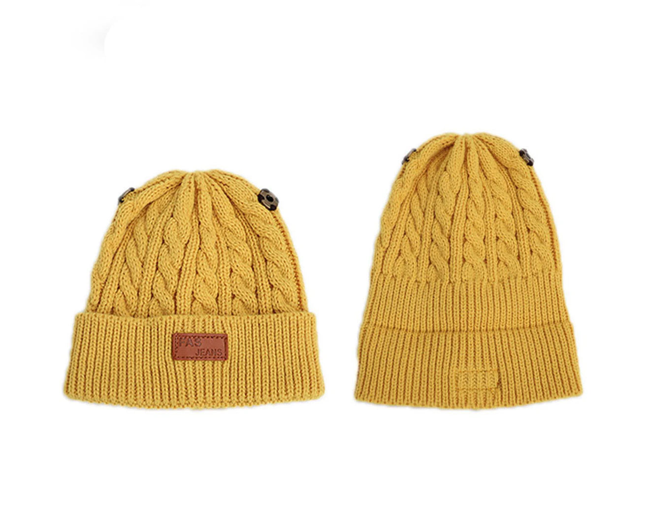 Baby Winter Knit Beanie Hat - Yellow